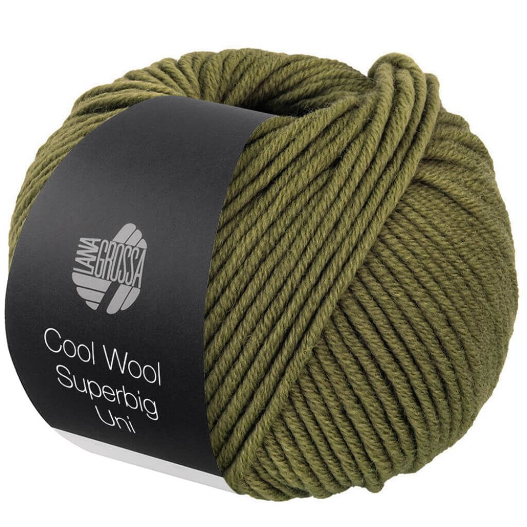 Lana Grossa Cool Wool Superbig Uni, Farbe 24 Oliv – Merino bei Lieblingsgarn