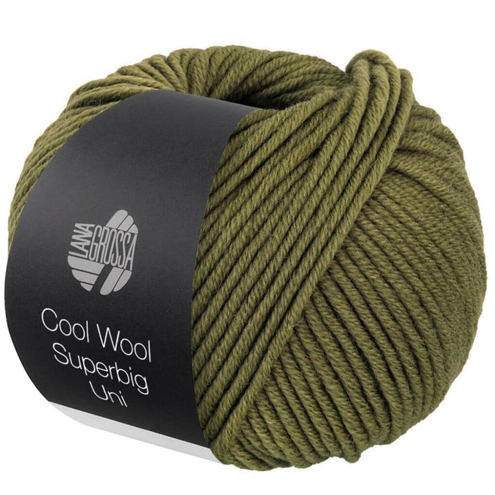 Lana Grossa Cool Wool Superbig Uni, Farbe 24 Oliv – Merino bei Lieblingsgarn