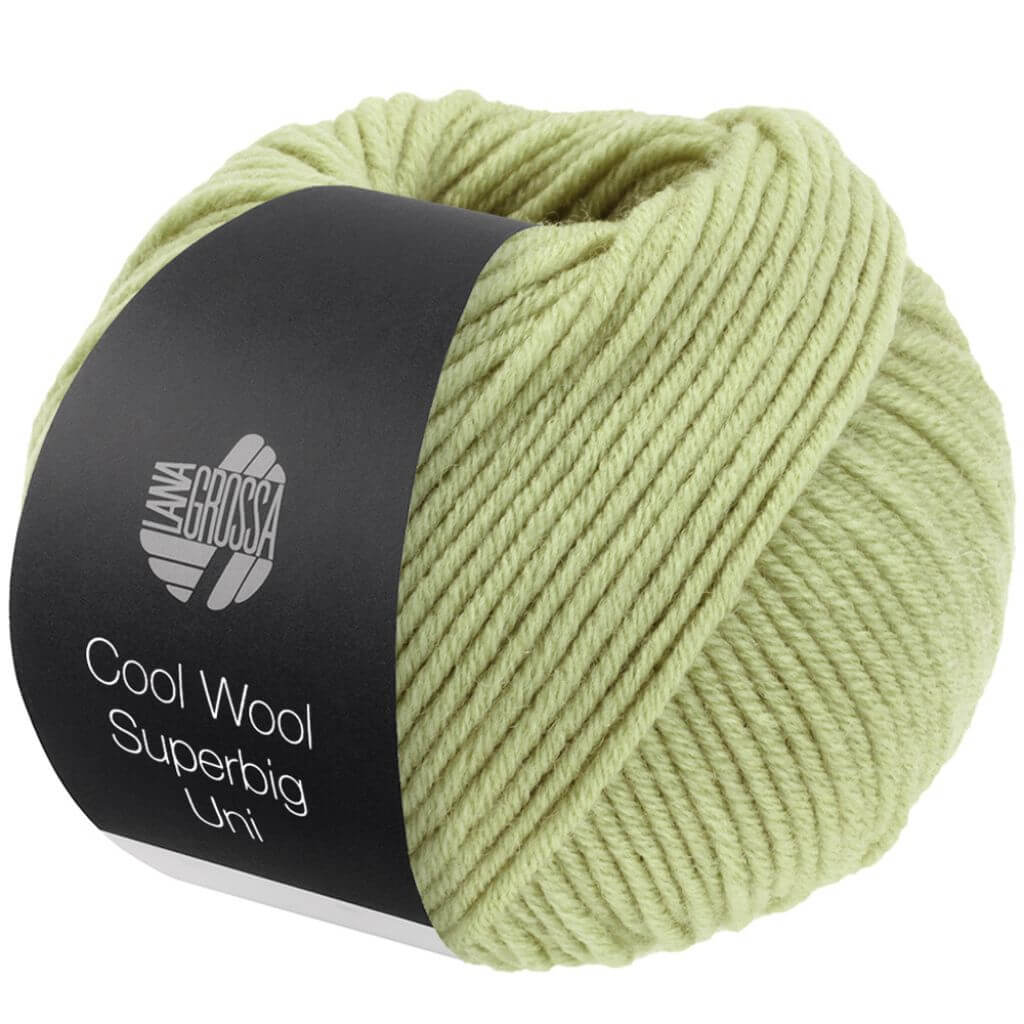 Lana Grossa Cool Wool Superbig Uni, Farbe 27 Blassgrün – Merino bei Lieblingsgarn
