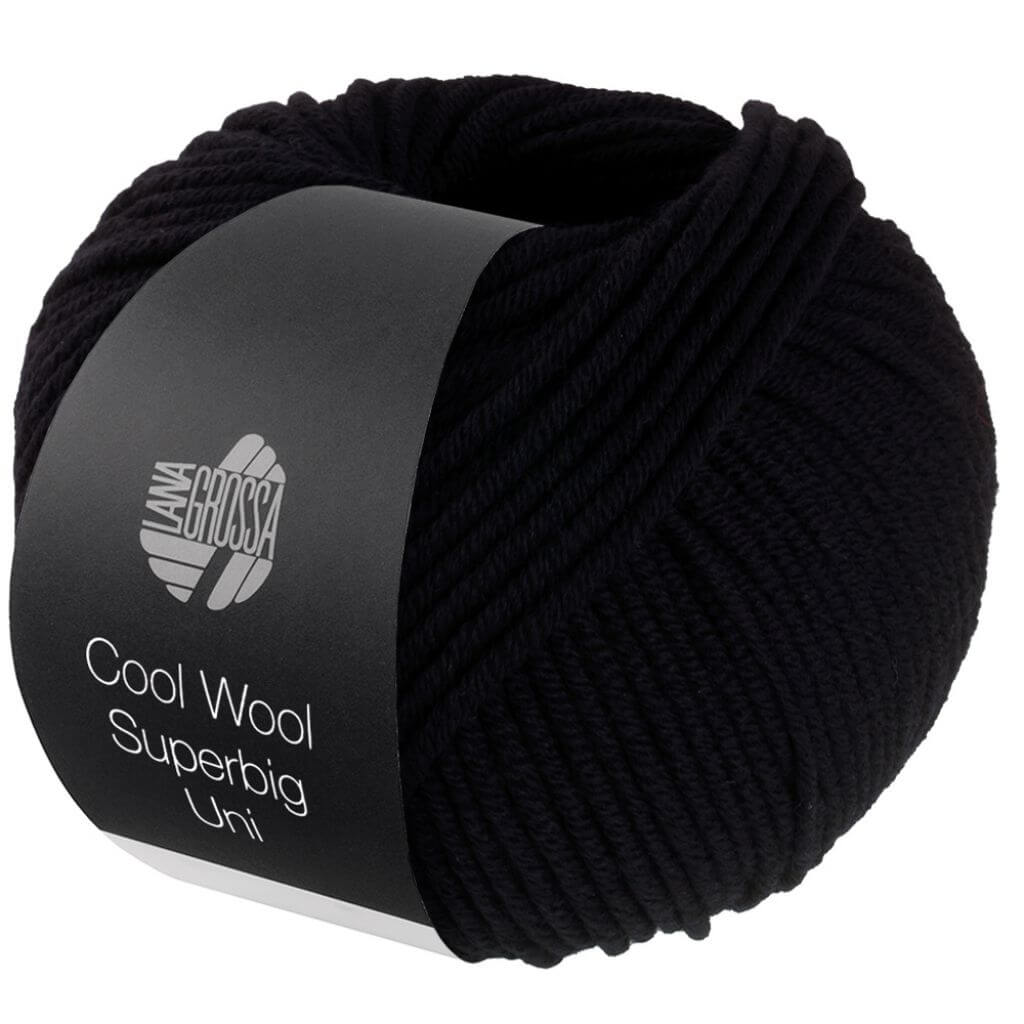 Lana Grossa Cool Wool Superbig Uni, Farbe 43 Schwarz – Merino bei Lieblingsgarn