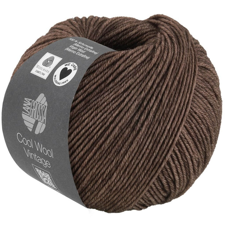 Lana Grossa Cool Wool Vintage, Farbe 7384 Dunkelbraun – Merino und Schurwolle bei Lieblingsgarn