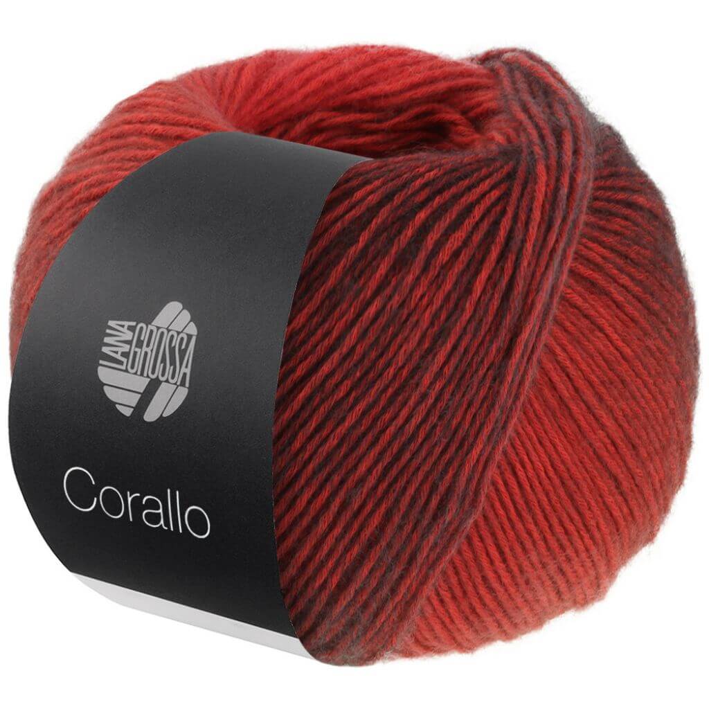 Lana Grossa Corallo, Farbe 5 Rot/Grau /Schwarzrot – Baumwolle und Merino bei Lieblingsgarn