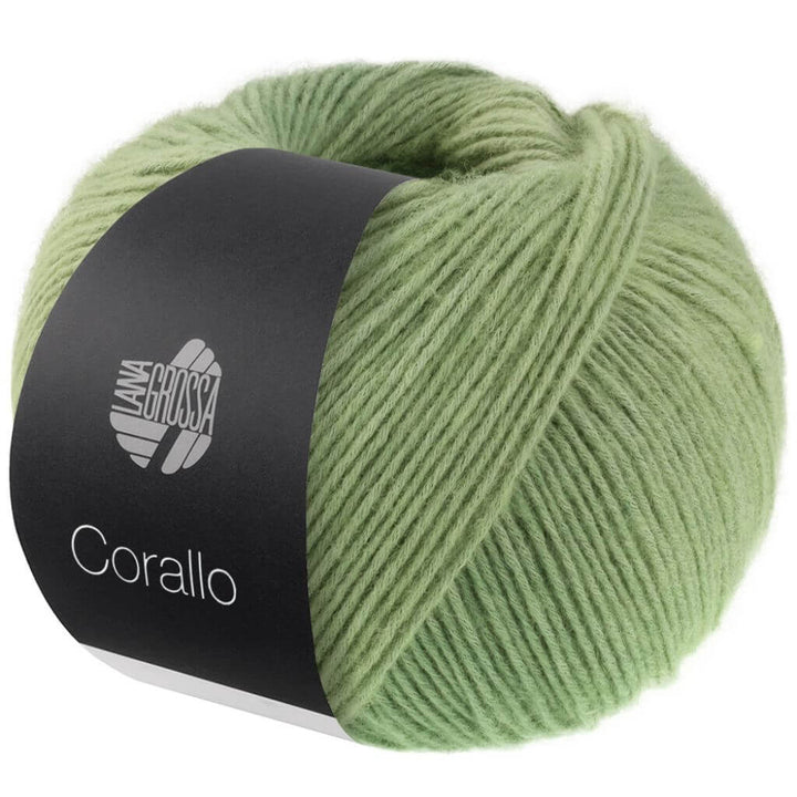 Lana Grossa Corallo, Farbe 9 Grau /Salbei /Resedagrün – Baumwolle und Merino bei Lieblingsgarn