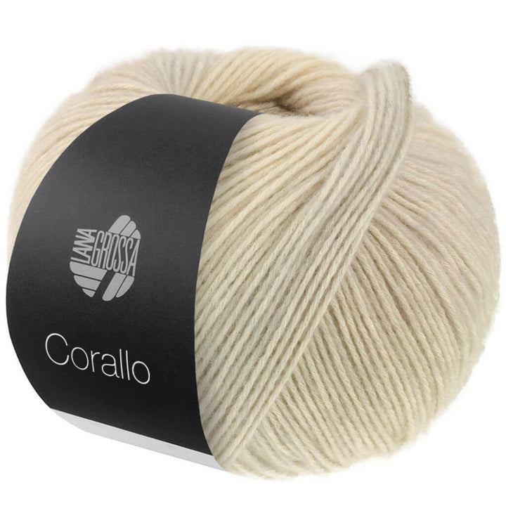 Lana Grossa Corallo, Farbe 10 Beige/Grège/Rohweiß – Baumwolle und Merino bei Lieblingsgarn