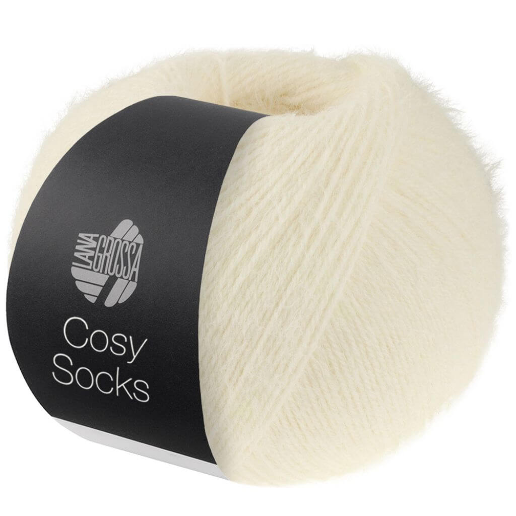 Lana Grossa Cosy Socks, Farbe 10 Weiß – Merino und Synthetik bei Lieblingsgarn