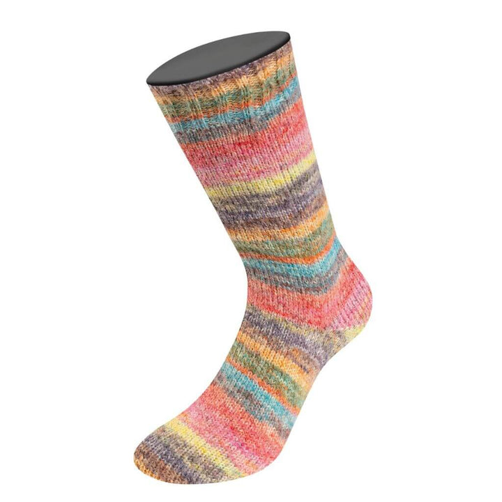 Lana Grossa Cosy Socks Dream, Farbe 253 Graubraun/Taupe/Gelb/Camel/Pink/Terrakotta/ bei Lieblingsgarn
