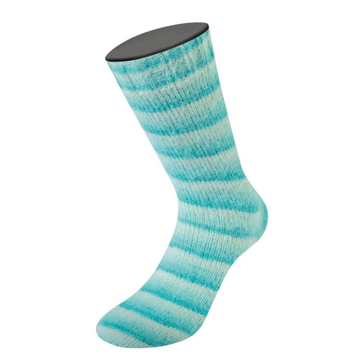 Lana Grossa Cosy Socks Soft Stripes, Farbe 102 Jade/Licht /Weißgrün/Rohweiß – Merino und Synthetik bei Lieblingsgarn