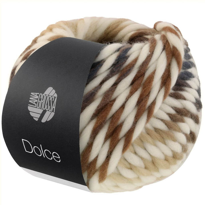 Lana Grossa Dolce, Farbe 1 Rohweiß/Beige/Nougat/Grau – Merino bei Lieblingsgarn