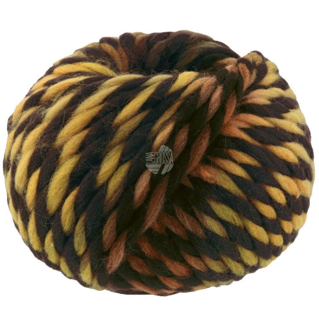 Lana Grossa Dolce, Farbe 2 Schwarzbraun/Khaki/Gelb/Zimt – Merino bei Lieblingsgarn