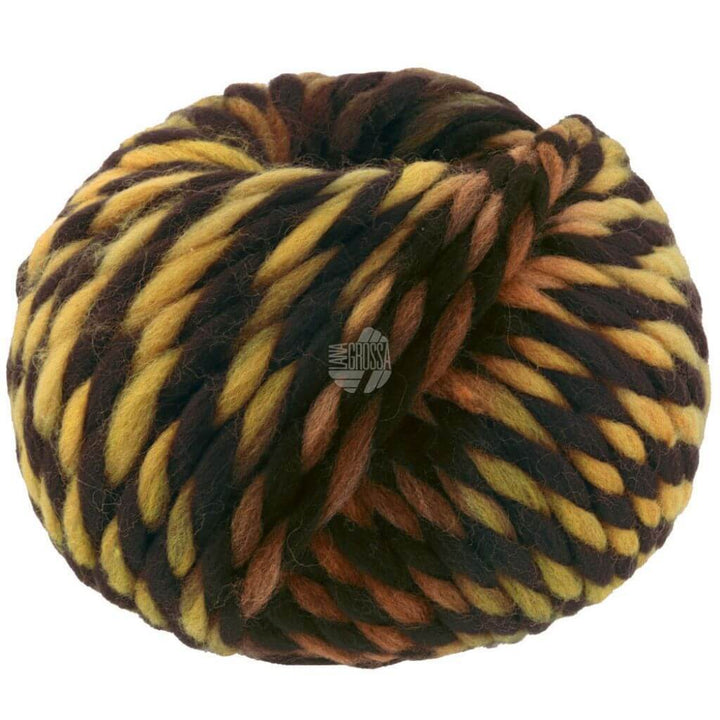 Lana Grossa Dolce, Farbe 2 Schwarzbraun/Khaki/Gelb/Zimt – Merino bei Lieblingsgarn