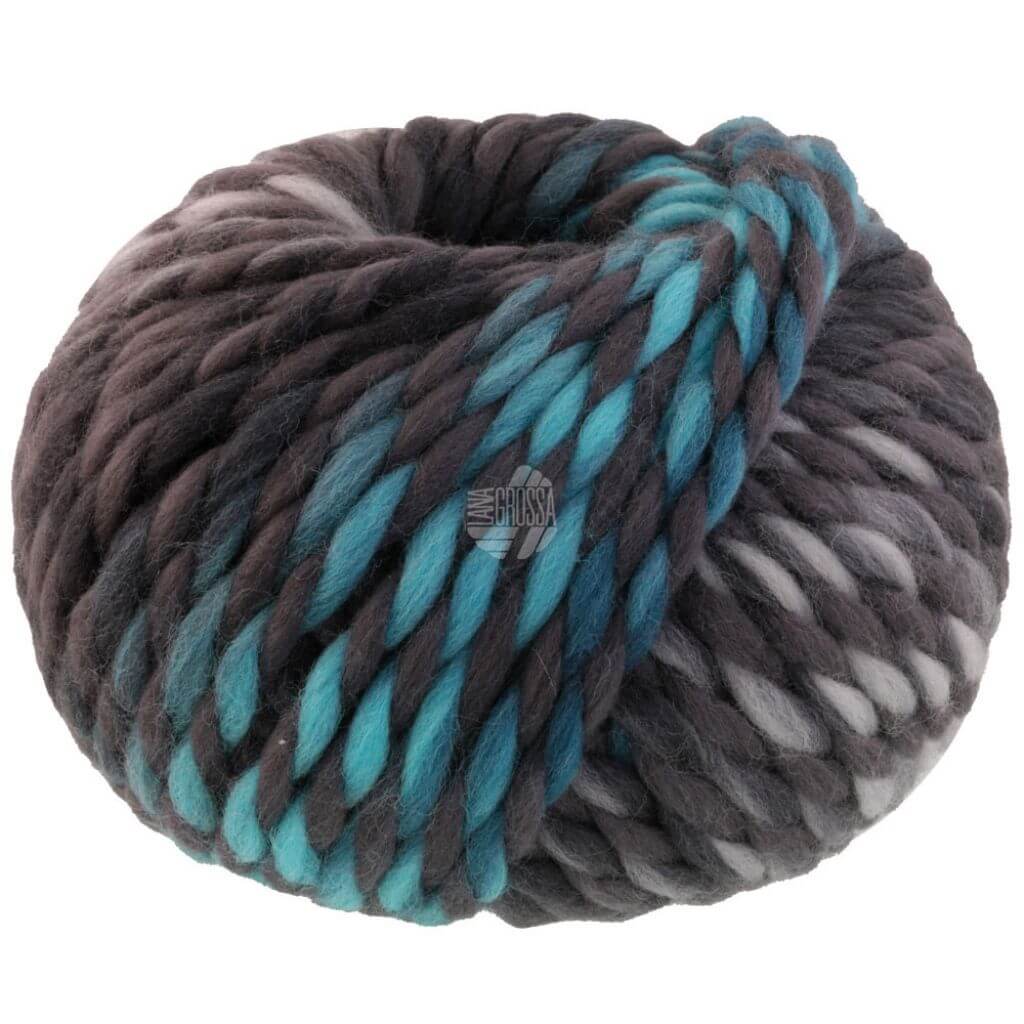 Lana Grossa Dolce, Farbe 11 Dunkel /Hellgrau/Türkis/Anthrazit – Merino bei Lieblingsgarn