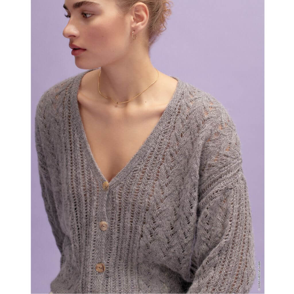 Lana Grossa Pattern Jacke mit Mustermix Strickset - Lana Grossa (PDF) bei bei bei bei Lieblingsgarn