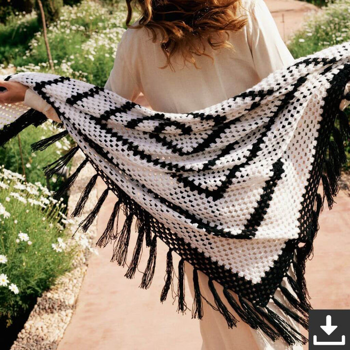 Lana Grossa Pattern Tuch mit Lochmuster Häkelanleitung - Lana Grossa (PDF) Lieblingsgarn
