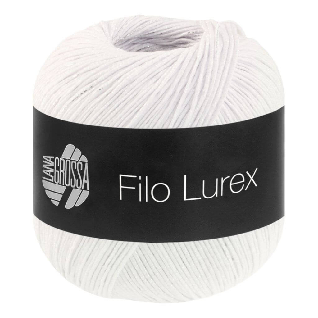 Lana Grossa Filo Lurex, Farbe 1 Weiß – Baumwolle und Synthetik bei Lieblingsgarn