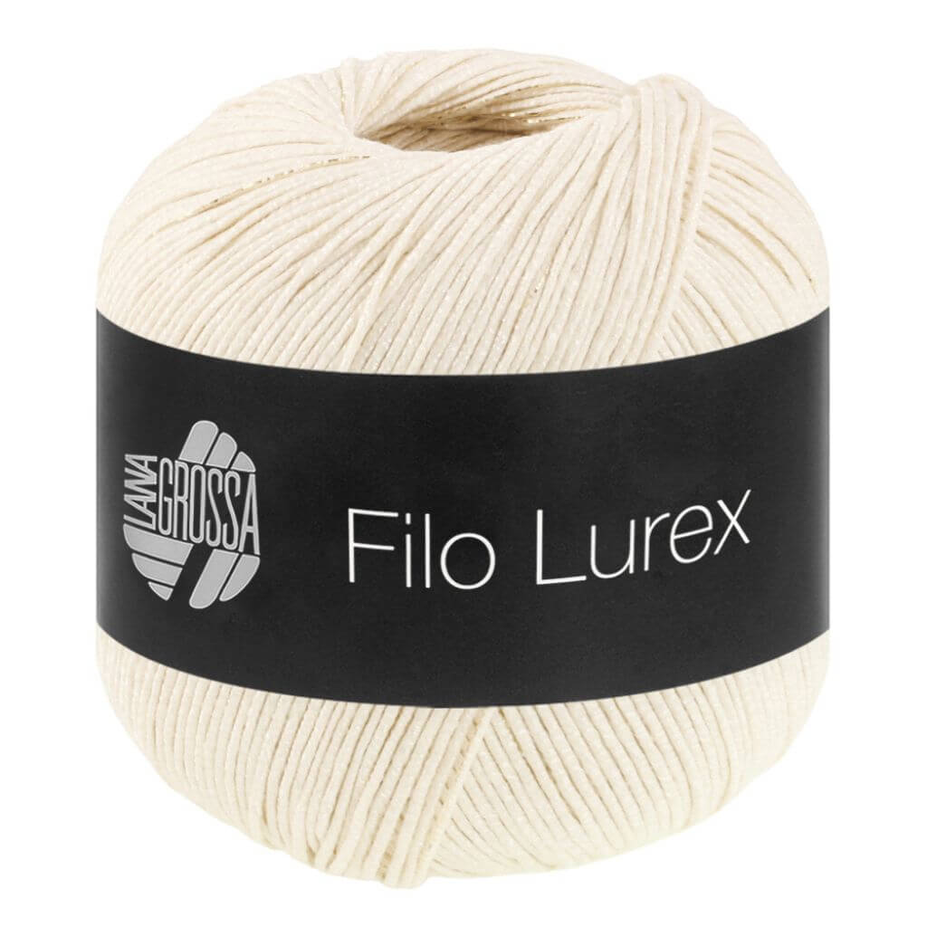 Lana Grossa Filo Lurex, Farbe 2 Creme – Baumwolle und Synthetik bei Lieblingsgarn