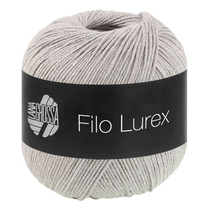 Lana Grossa Filo Lurex, Farbe 14 Hellgrau – Baumwolle und Synthetik bei Lieblingsgarn