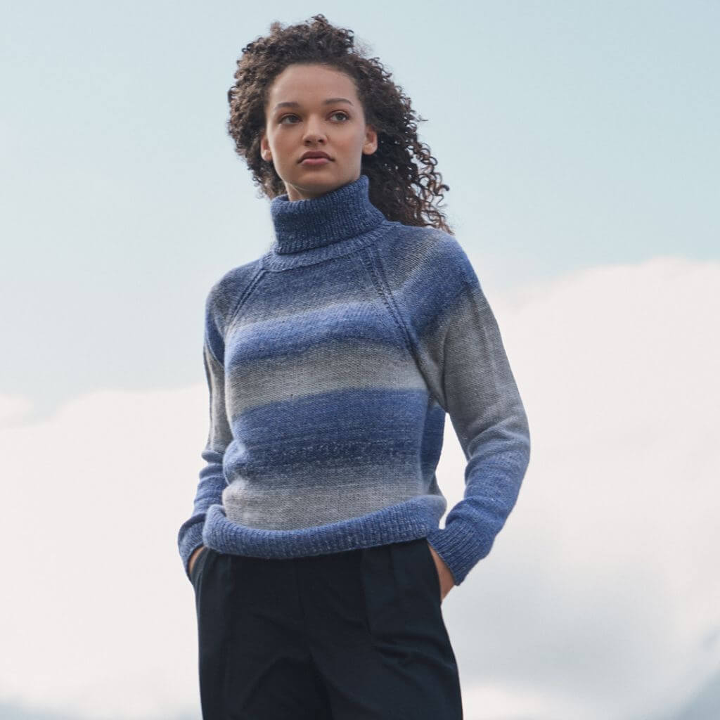 Lana Grossa Gestreifter Rollkragenpullover Strickanleitung - Lana Grossa (Heft) bei bei bei bei Lieblingsgarn