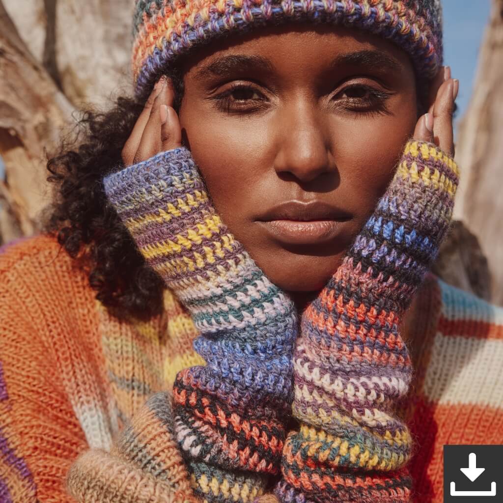 Lana Grossa Pattern Gestreifte Stulpen Häkelset - Lana Grossa (PDF) bei bei bei bei Lieblingsgarn
