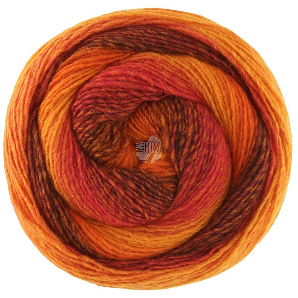 Lana Grossa Gomitolo Versione - Bobbel Wolle, Farbe 457 Terrakotta/Schoko /Dunkelbraun/Tonrot/Rotorange/ bei Lieblingsgarn
