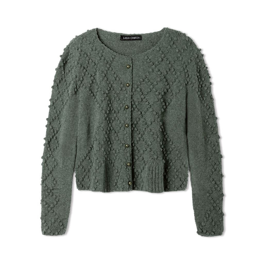 Lana Grossa Pattern Jacke Noppenrautenmuster Strickanlektung - Lana Grossa (Heft) bei bei bei bei bei bei bei Lieblingsgarn