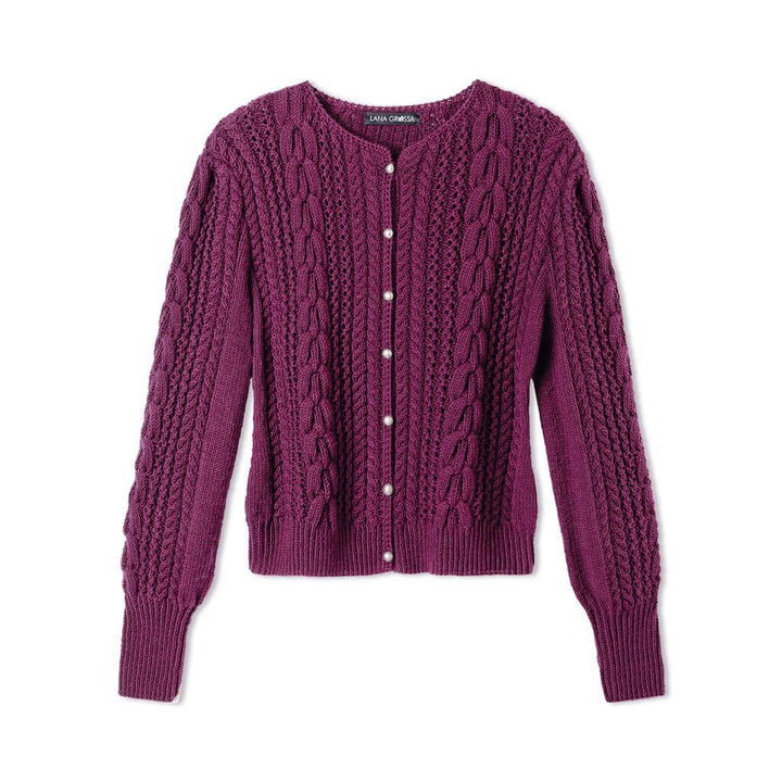 Lana Grossa Pattern Jacke Zopf-Lochmuster Strickanleitung - Lana Grossa (Heft) bei bei bei bei bei bei bei bei Lieblingsgarn
