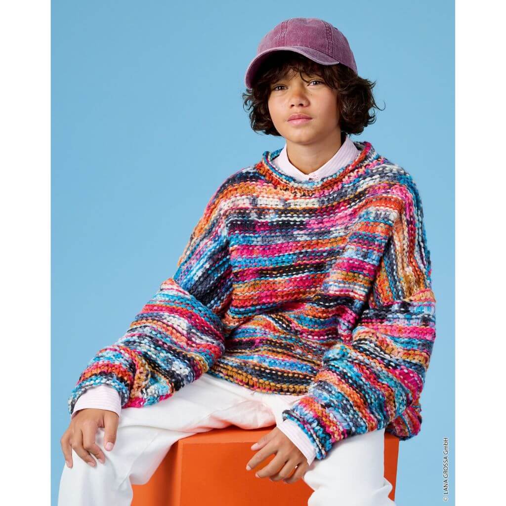 Oversized-Pullover mit Fallmaschen Strickanleitung - Lana Grossa (Heft)