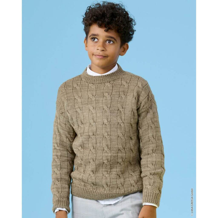 Kinderpullover mit Zopfmuster Strickanleitung - Lana Grossa (Heft)