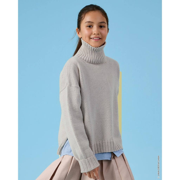 Rollkragenpullover mit Seitenschlitz Strickanleitung - Lana Grossa (Heft)