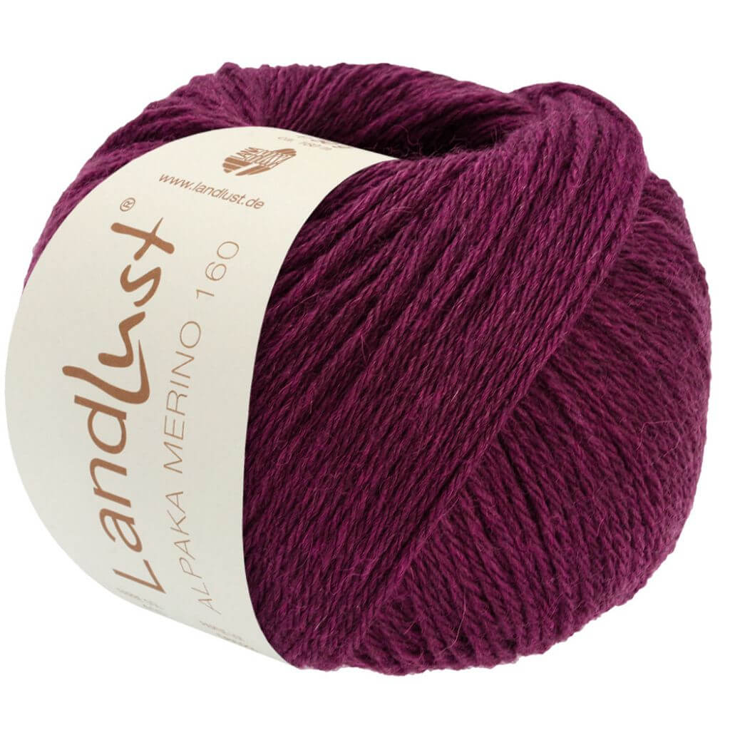 Lana Grossa Landlust Alpaka Merino 160 50 g, Farbe 450 Brombeerrot – Alpaka und Merino bei Lieblingsgarn