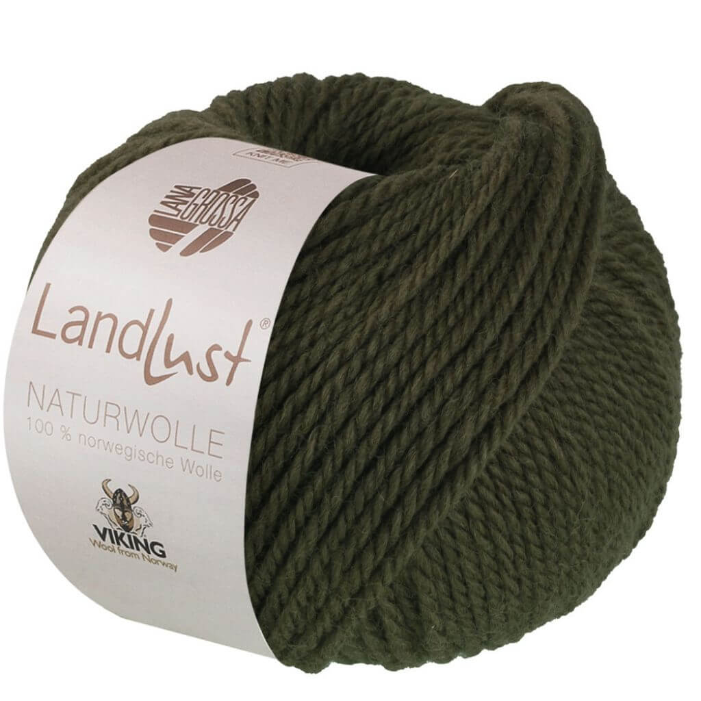 Lana Grossa Landlust Naturwolle, Farbe 3 Olivgrün – Schurwolle bei Lieblingsgarn