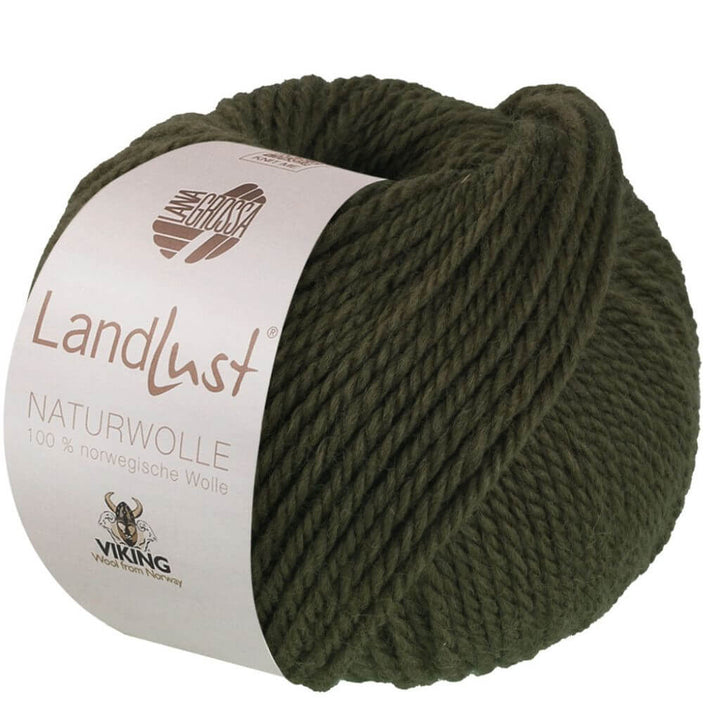Lana Grossa Landlust Naturwolle, Farbe 3 Olivgrün – Schurwolle bei Lieblingsgarn