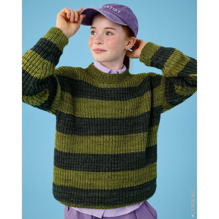 Lana Grossa Kinder-Streifenpullover im Halbpatent Strickanleitung – Bild 4 von 6 bei Lieblingsgarn