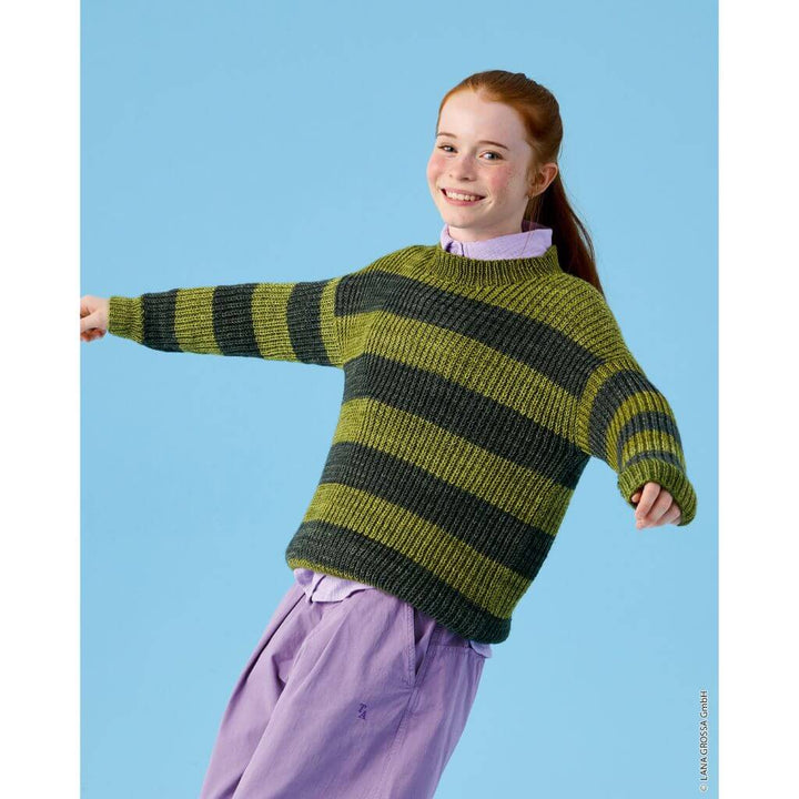 Lana Grossa Kinder-Streifenpullover im Halbpatent Strickanleitung – Bild 5 von 6 bei Lieblingsgarn