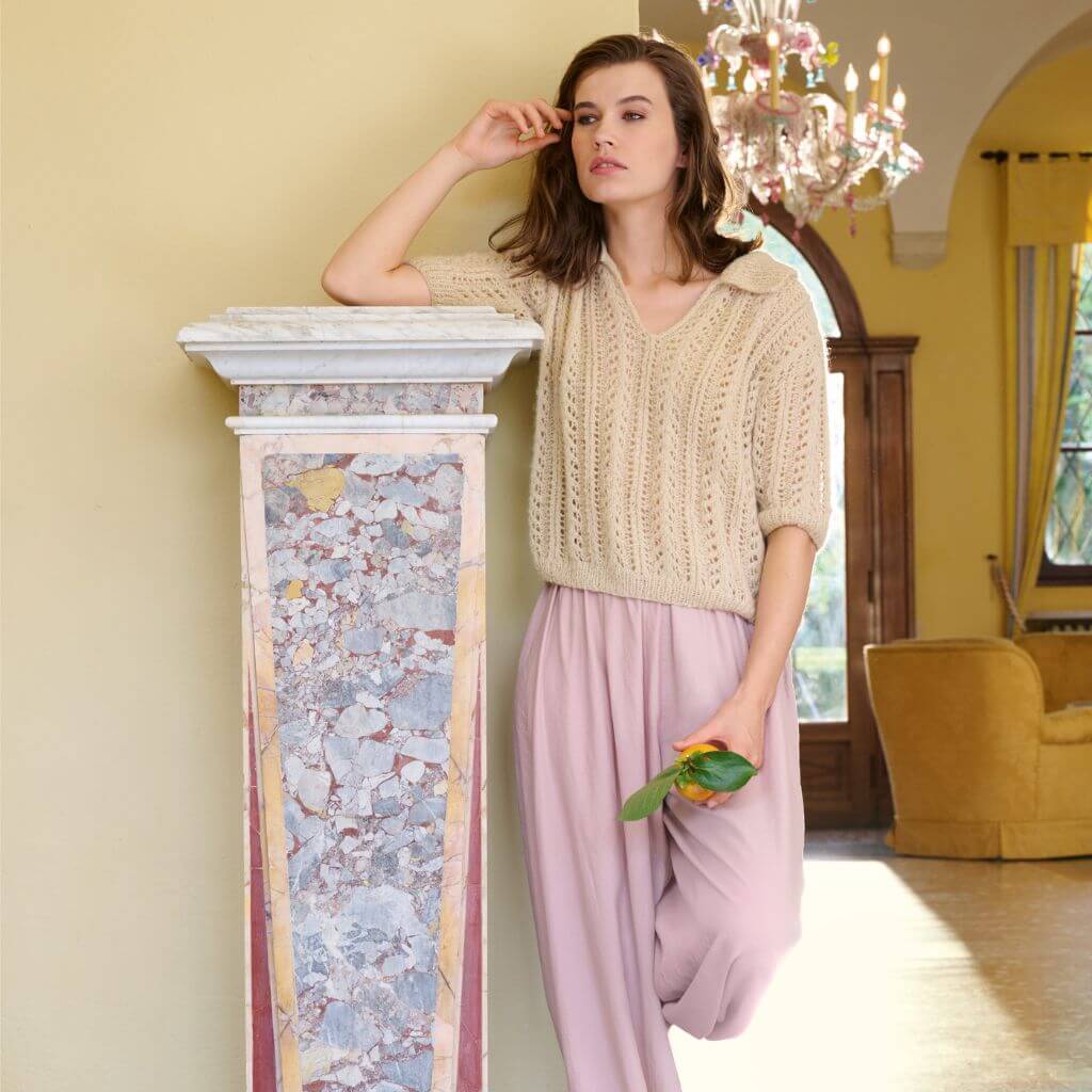 Lana Grossa Pattern Kurzarmpulli mit Polokragen Strickanleitung - Lana Grossa (Heft) bei bei bei bei bei Lieblingsgarn