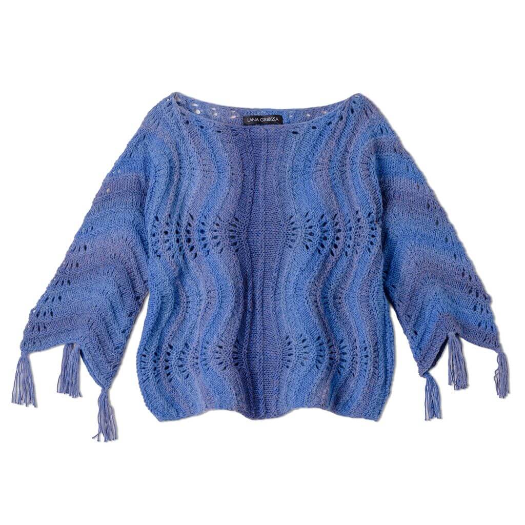 Lana Grossa Pullover im Wellenmuster Strickanleitung von Lana Grossa bei bei bei bei bei bei bei bei Lieblingsgarn