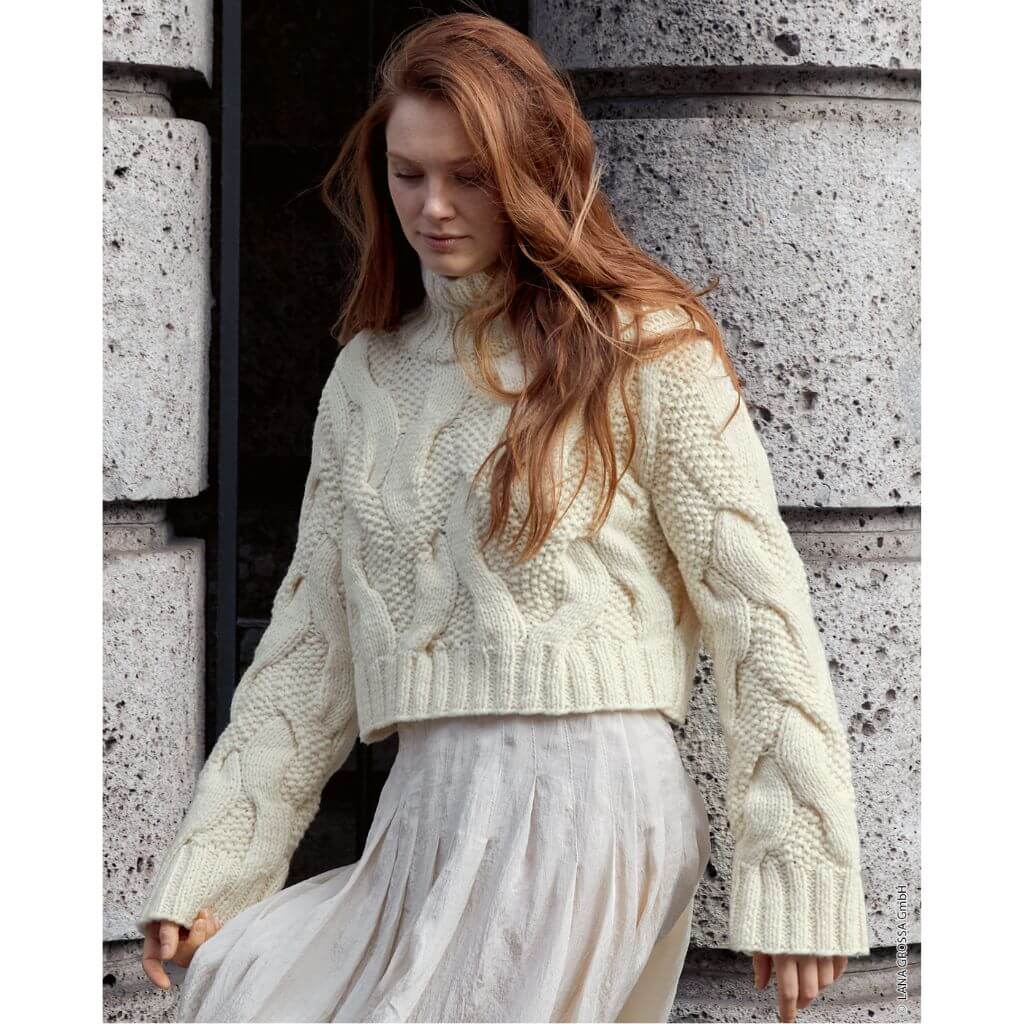 Lana Grossa Pattern Zopfpullover Cropped Strickanleitung - Lana Grossa (Heft) bei bei bei bei bei bei bei bei Lieblingsgarn