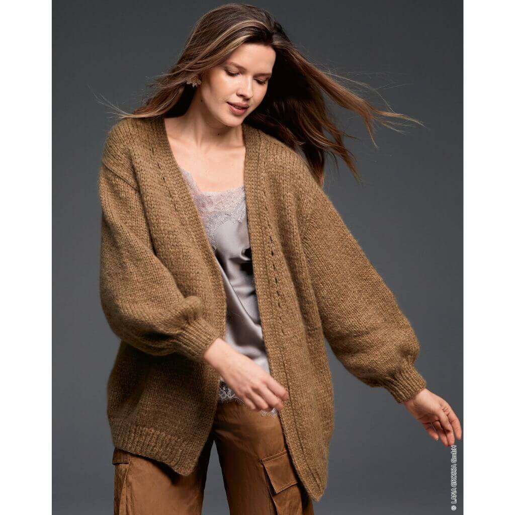 Lana Grossa Pattern Oversize Cardigan Top-Down Strickanleitung - Lana Grossa (Heft) bei bei bei bei bei bei Lieblingsgarn