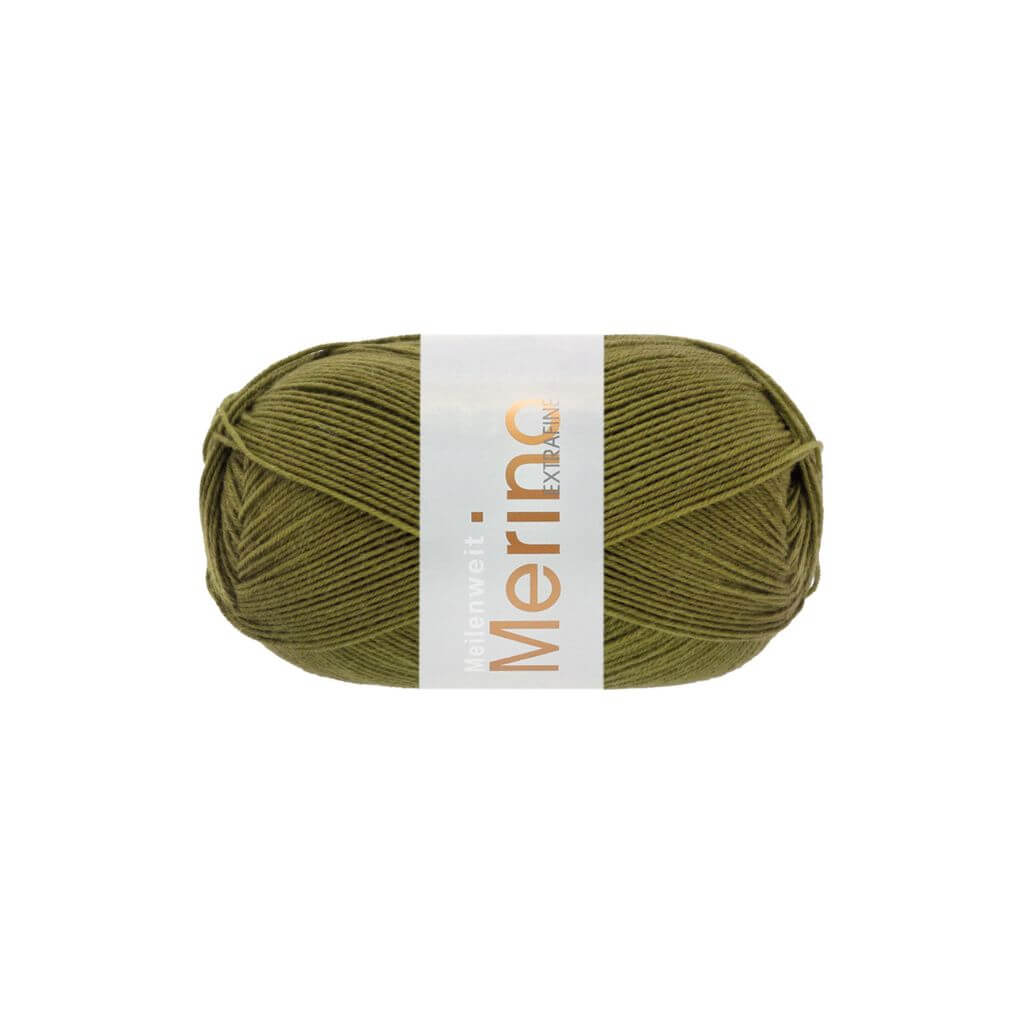 Lana Grossa Meilenweit 100 Merino extrafine, Farbe 2451 Olivgrün – Merino und Polyamid bei Lieblingsgarn