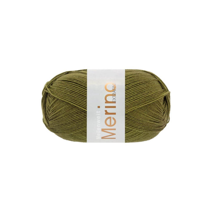 Lana Grossa Meilenweit 100 Merino extrafine, Farbe 2451 Olivgrün – Merino und Polyamid bei Lieblingsgarn