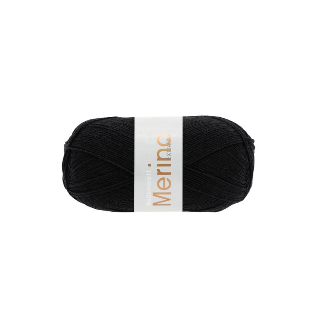 Lana Grossa Meilenweit 100 Merino extrafine, Farbe 2402 Schwarz – Merino und Polyamid bei Lieblingsgarn
