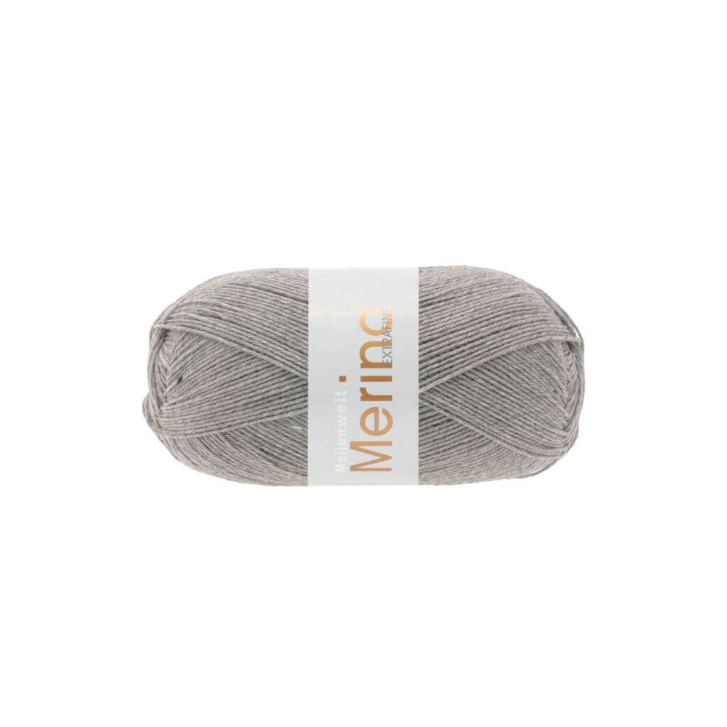 Lana Grossa Meilenweit 100 Merino extrafine, Farbe 2404 Grau meliert – Merino und Polyamid bei Lieblingsgarn