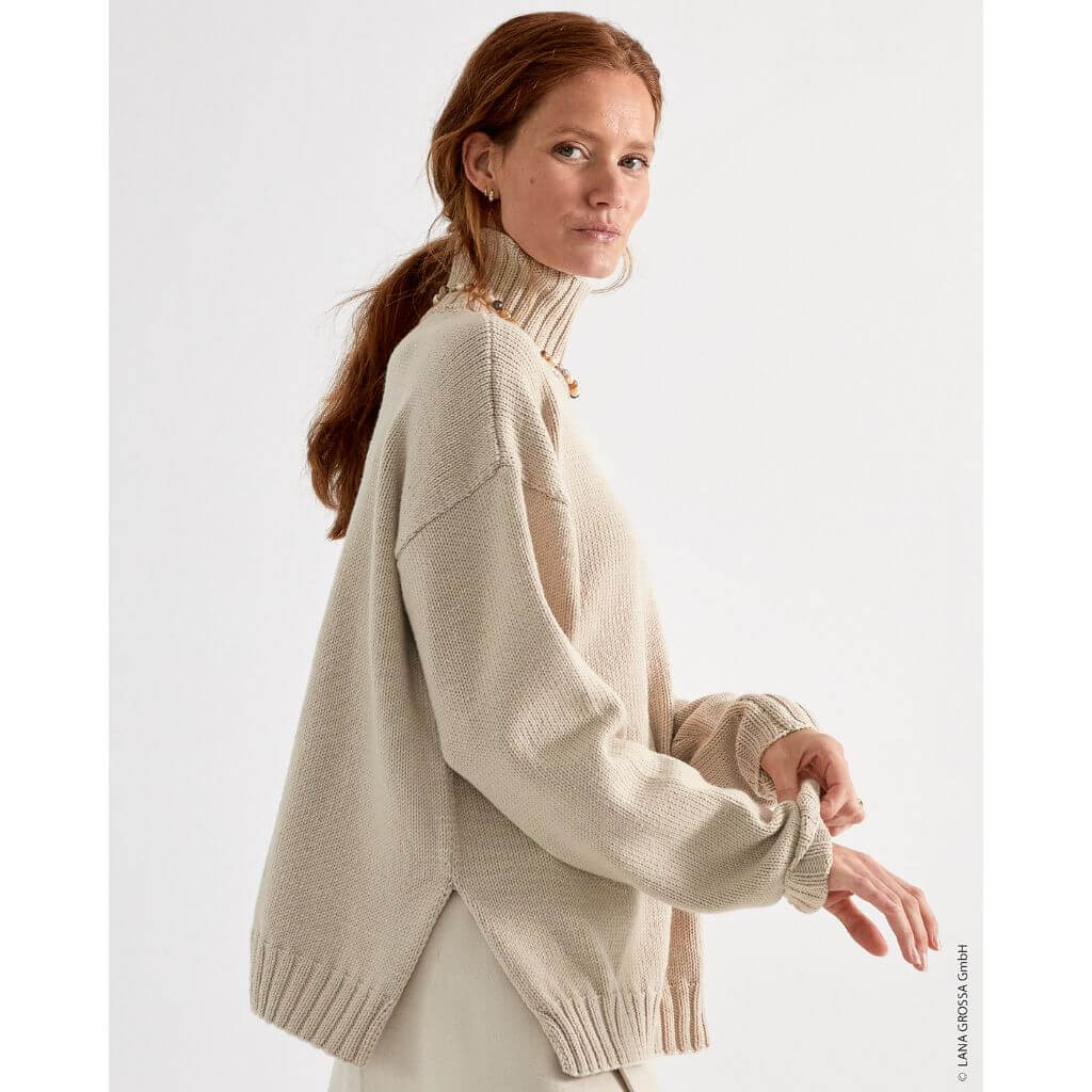 Lana Grossa Pattern Oversized-Stehkragenpullover Strickanleitung - Lana Grossa (Heft) bei bei bei bei bei bei Lieblingsgarn