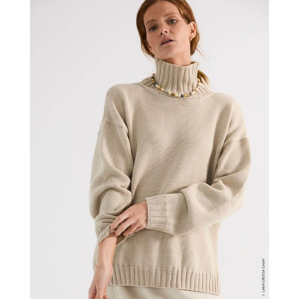 Lana Grossa Pattern Oversized-Stehkragenpullover Strickanleitung - Lana Grossa (Heft) bei bei bei bei bei bei Lieblingsgarn