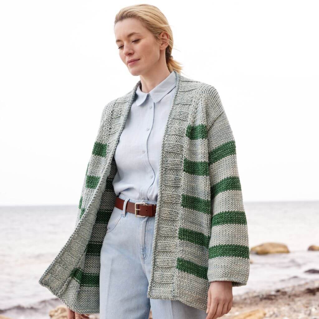Lana Grossa Top Down Streifenjacke Strickanleitung - Lana Grossa (Heft) bei bei bei bei Lieblingsgarn
