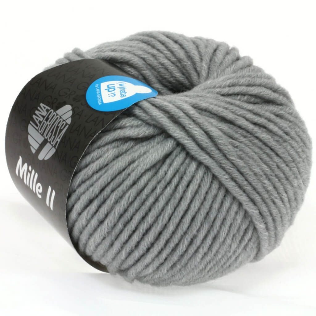 Lana Grossa Mille II 50g, Farbe 043 Hellgrau – Acryl, Merino und Schurwolle bei Lieblingsgarn