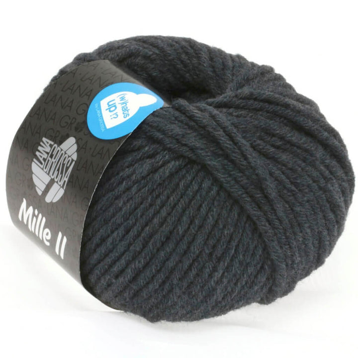 Lana Grossa Mille II 50g, Farbe 068 Anthrazit – Acryl, Merino und Schurwolle bei Lieblingsgarn