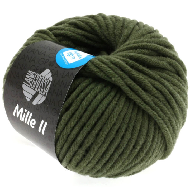 Lana Grossa Mille II 50g, Farbe 080 Loden – Acryl, Merino und Schurwolle bei Lieblingsgarn
