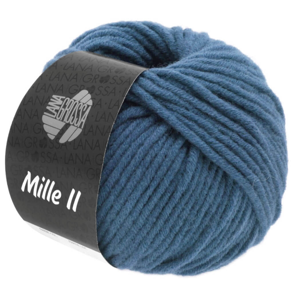 Lana Grossa Mille II 50g, Farbe 124 Taubenblau – Acryl, Merino und Schurwolle bei Lieblingsgarn
