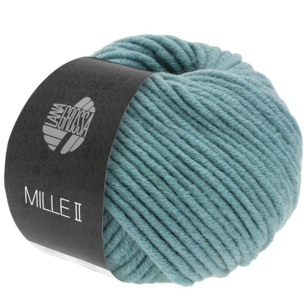 Lana Grossa Mille II 50g, Farbe 146 Blaugrün – Acryl, Merino und Schurwolle bei Lieblingsgarn
