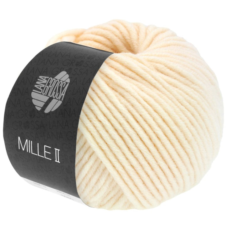 Lana Grossa Mille II 50g, Farbe 149 Creme – Acryl, Merino und Schurwolle bei Lieblingsgarn